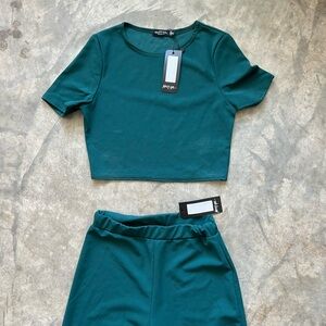 Nasty Gal Fitted Crop Top & Pants - NBW